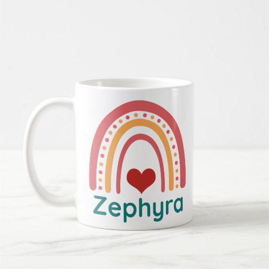 Zephyra Naam  Boho Rainbow Koffiemok (Links)