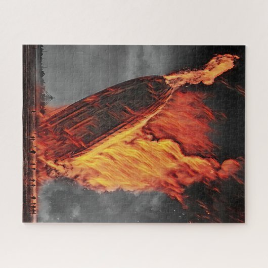 Zeppelin Airship Hindenburg Disaster Circa 1937 Legpuzzel (Horizontaal)