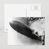 Zeppelin Burning Briefkaart (Voorkant / Achterkant)