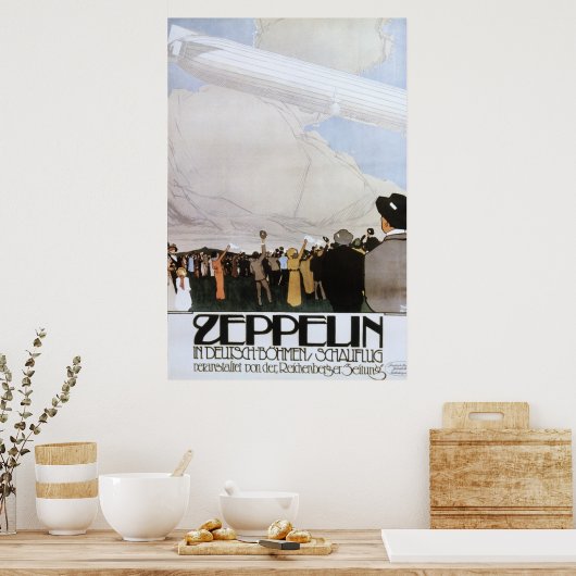 Zeppelin in Deutsch Bohmen Schauflug Poster (Keuken)