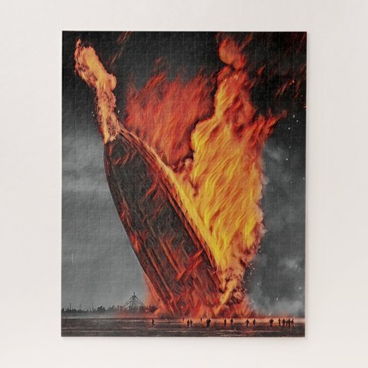 Zeppelin-luchtship Hindenburg-ramp circa 1937 Legpuzzel (Verticaal)