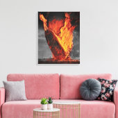 Zeppelin-luchtship Hindenburg-ramp in kleur Canvas Afdruk (Insitu (Woonkamer))
