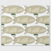 Zeppelin Luchtship Retro Sci-Fi Blimp Cadeaupapier (Vlak)