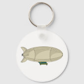 Zeppelin Luchtship Retro Sci-Fi Blimp Sleutelhanger (Voorkant)