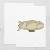 Zeppelin Luchtship Retro Sci-Fi Dirigent Kaart (Voorkant / Achterkant)