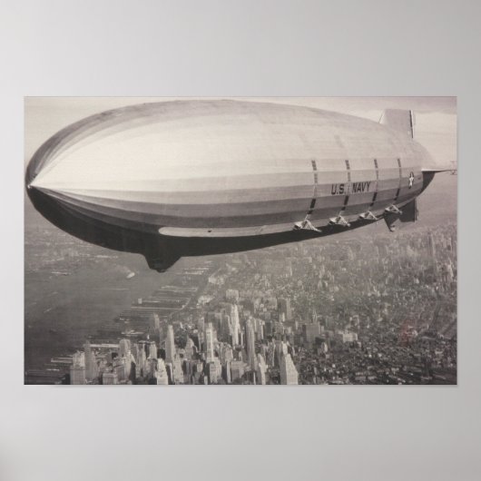 zeppelin over Manhattan Poster (Voorkant)