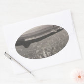 Zeppelin over New York City Ovale Sticker (Envelop)