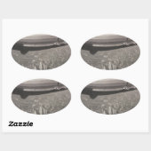 Zeppelin over New York City Ovale Sticker (Vel)
