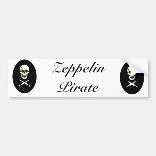 Zeppelin Pirate Bumpersticker (Voorkant)