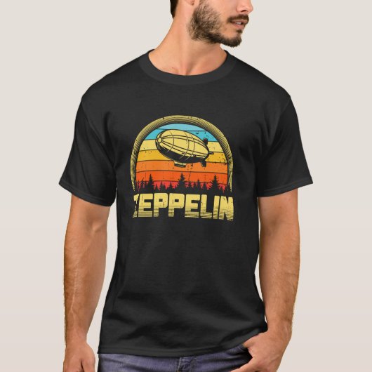 Zeppelin Retro Sunset 70s 80s Diriible Ai T-shirt (Voorkant)