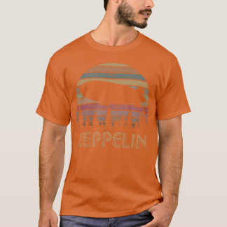 Zeppelin Retro Sunset 70s 80s Distressed Dirigible T-shirt