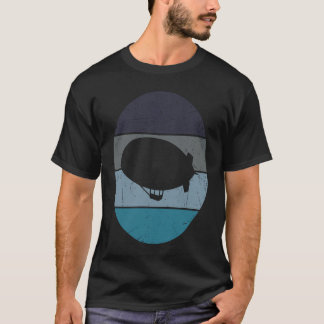 Zeppelin Retro Vintage Zonsondergang Dirigible Luc T-shirt