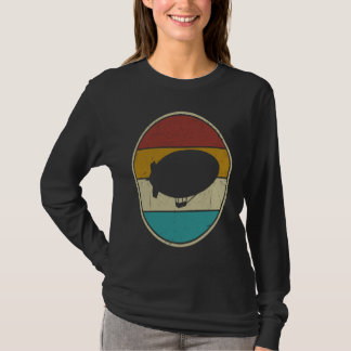 Zeppelin Retro Vintage Zonsondergang Dirigible Luc T-shirt