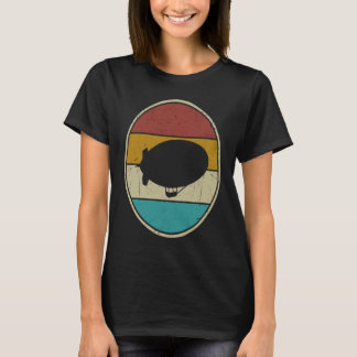 Zeppelin Retro Vintage Zonsondergang Dirigible Luc T-shirt