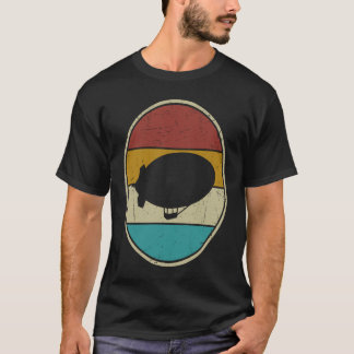 Zeppelin Retro Vintage Zonsondergang Dirigible Luc T-shirt