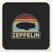 Zeppelin  Retro Zeppelin Shirt Kartonnen Onderzetters (Voorkant)