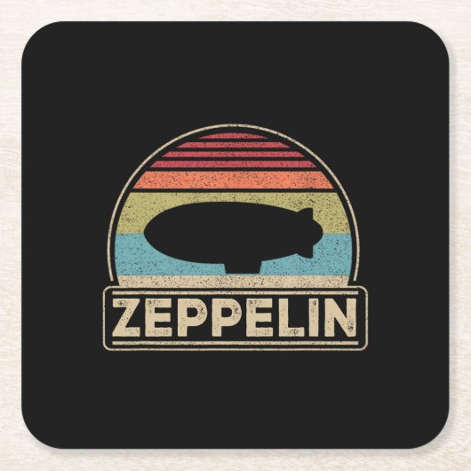 Zeppelin Retro Zeppelin Shirt Kartonnen Onderzetters (Voorkant)