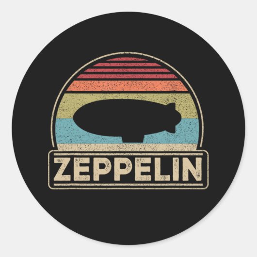 Zeppelin Retro Zeppelin Shirt Ronde Sticker (Voorkant)