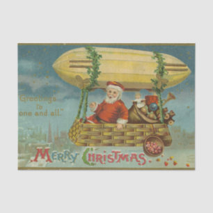Zeppelin Santa Victoriaans Funny Christmas Tissuepapier