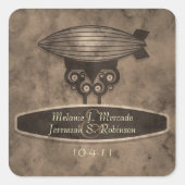 Zeppelin Steampunk Wedding Sticker (Voorkant)