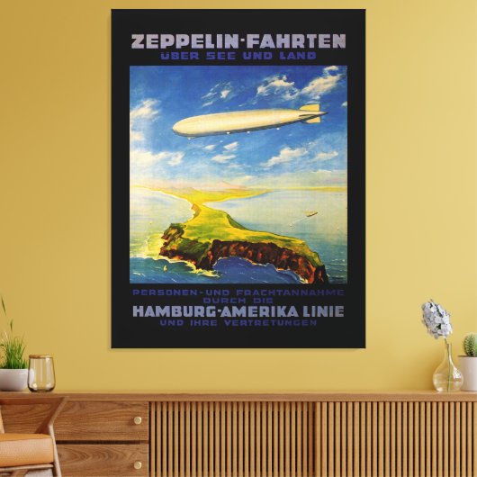 Zeppelin Trips ~ Over Zee en Land Canvas Afdruk (Insitu (Woonkamer))