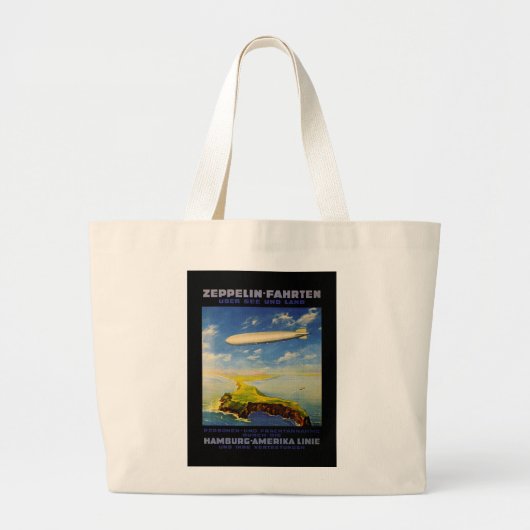Zeppelin Trips ~ Over Zee en Land Grote Tote Bag (Voorkant)