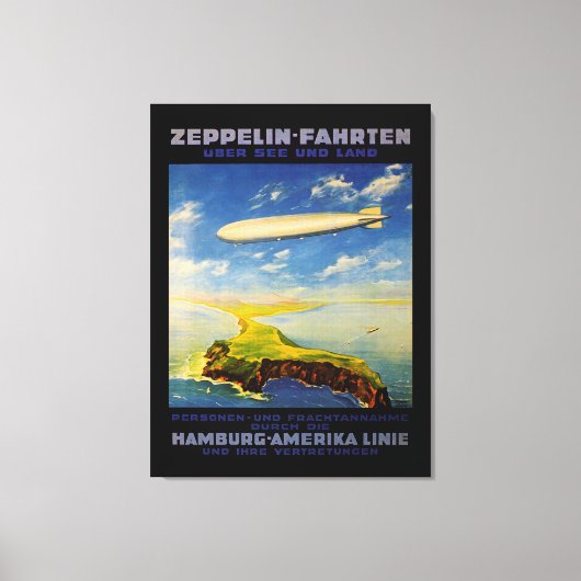 Zeppelin Trips ~ Over Zee en Land - L Canvas Afdruk (Voorkant)