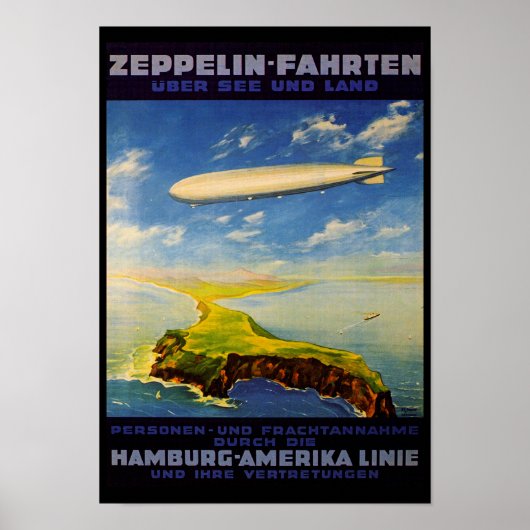 Zeppelin Trips ~ Over Zee en Land Poster (Voorkant)