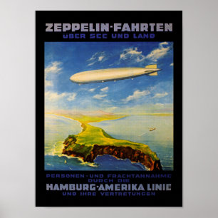 Zeppelin Trips ~ Over Zee en Land Poster