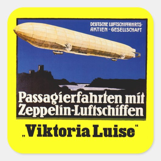 Zeppelin Viktoria Luise Vierkante Sticker (Voorkant)