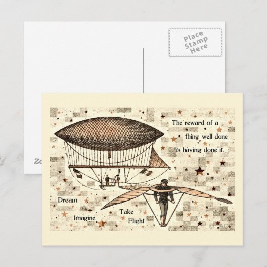 Zeppelin Vliegt Briefkaart (Voorkant / Achterkant)