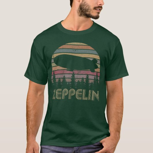 Zeppelin Zonsondergang 70s 80s Dirigible jongen T-shirt (Voorkant)