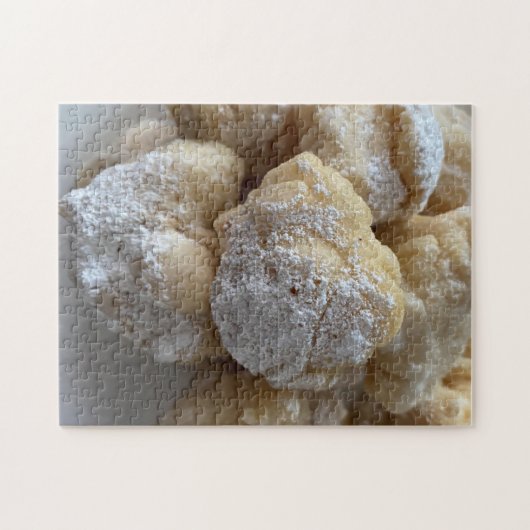 Zeppole Fried Donut Dough Sugar Dessert Legpuzzel (Horizontaal)
