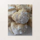 Zeppole Gebakken Deeg Suiker Dessert Legpuzzel (Verticaal)