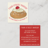 ZEPPOLE Italiaanse Fried Dough Pastry Chef Bakery Vierkante Visitekaartje (Voorkant / Achterkant)