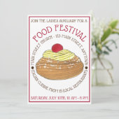 Zeppole Pastry Italiaans Siciliaans voedselfestiva Kaart (Staand voorkant)