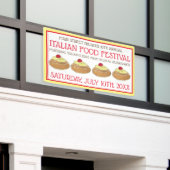 Zeppole Pastry Italiaans Siciliaans voedselfestiva Spandoek (Buitenkant Gebouw)