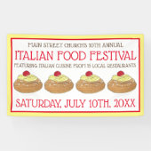 Zeppole Pastry Italiaans Siciliaans voedselfestiva Spandoek (Horizontaal)