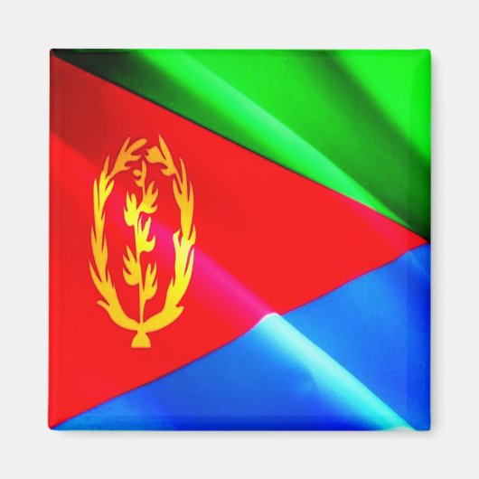 zER002 ERITREA, Waving Flag, Afrika, Fridge Magneet (Voorkant)