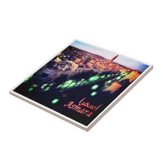 zER004 ASMARA BIJ NACHT, Eritrea, Afrika, Tegeltje (Zijkant)