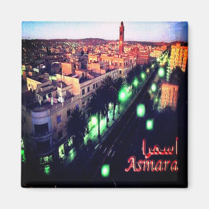 zER004 ASMARA BY Night, Eritrea, Africa, Fridge Magneet