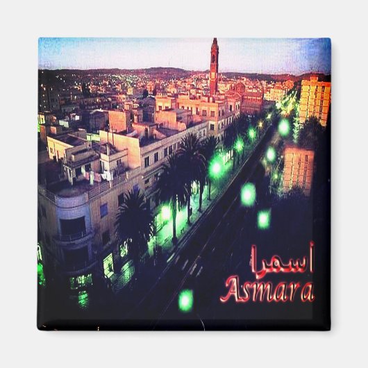 zER004 ASMARA BY Night, Eritrea, Africa, Fridge Magneet (Voorkant)