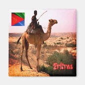 zER007 ERITREA, Camel and Rider, Africa, Fridge Magneet (Voorkant)