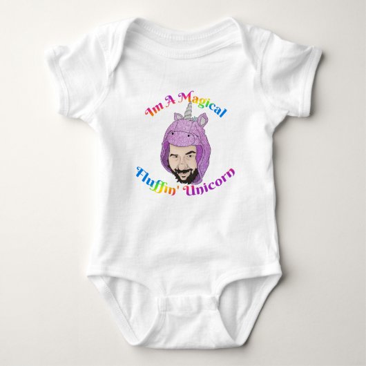 Zer0's Magical Fluffin Unicorn Baby Bodysuit-pak Romper (Voorkant)