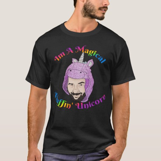 Zer0's Magical Fluffin Unicorn Basic Dark T-Shirt (Voorkant)
