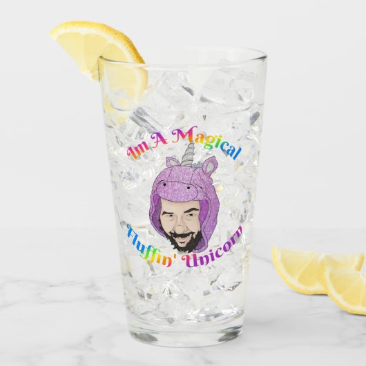 Zer0's Magical Fluffin Unicorn Glass Cup Glas (Voorkant ijs)