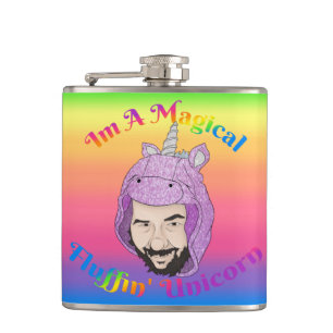 Zer0's Magical Fluffin Unicorn Vinyl Wrapped Flask Heupfles