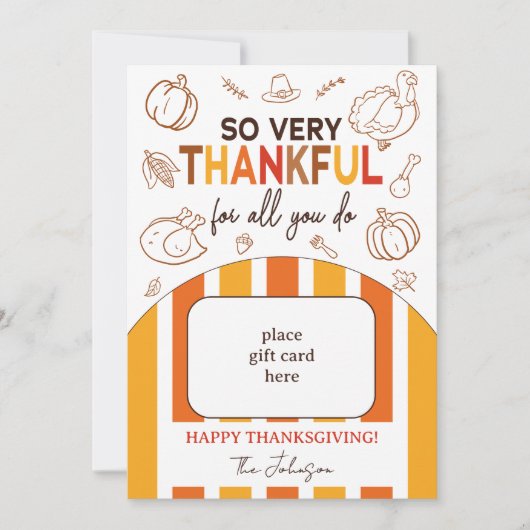 Zer dankbaar Thanksgiving cadeaukaarthouder Kaart (Voorkant)