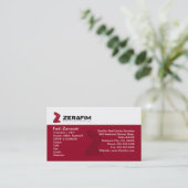 Zerafim Standaard 2-zijdig Visitekaartje (met foto (Staand voorkant)