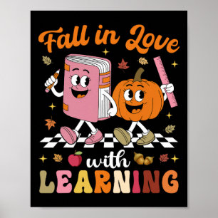 Zerendags Leraren T-shirt Retro Herfst Verliefd Op Poster